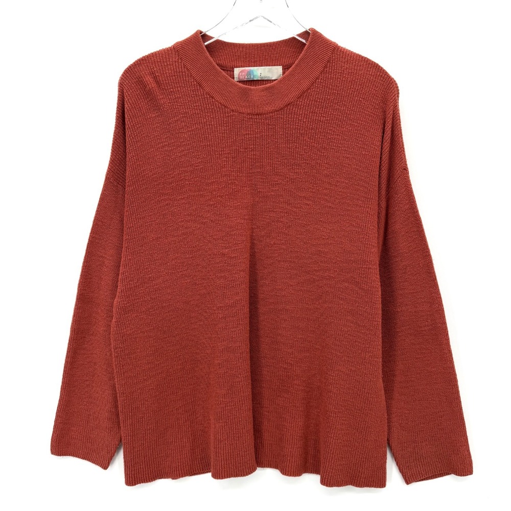 Free People Beach Malibu Surf Sweater Size S Ribbed‎ Oversized Slouchy Pink Red